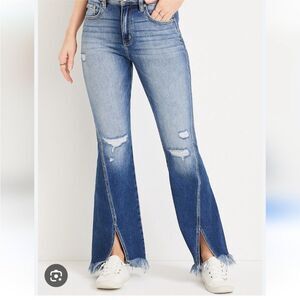 Kancan festival high rise fray hem flare jeans SZ 26